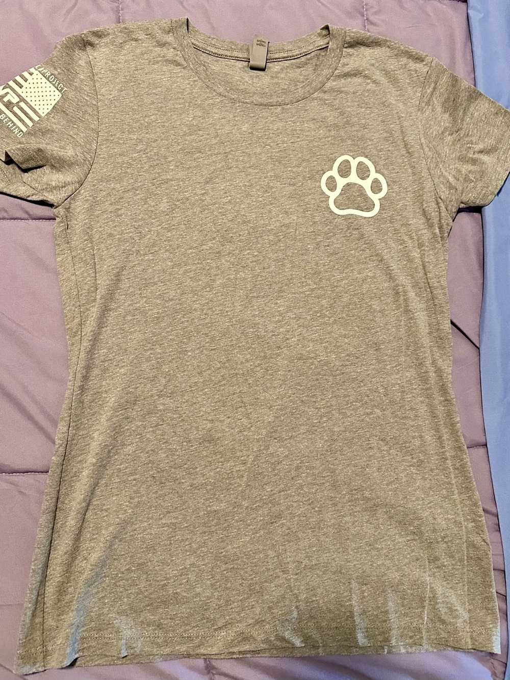 Women’s Next Level Apparel Gray Crewneck Tee with Pawprint Size L